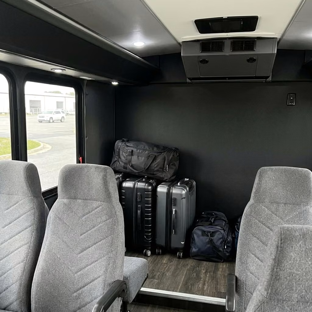 ames 15 passenger minibus luggage area