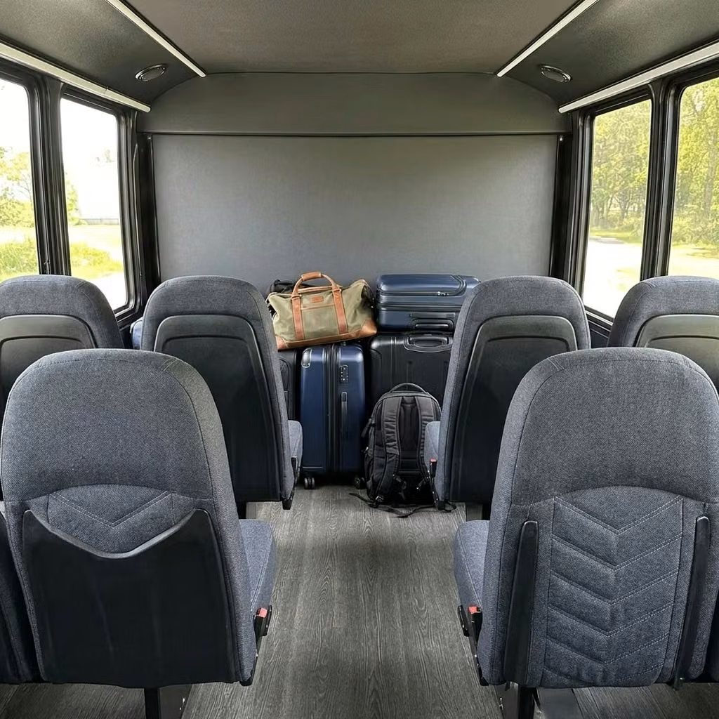 ames 25 passenger minibus luggage area