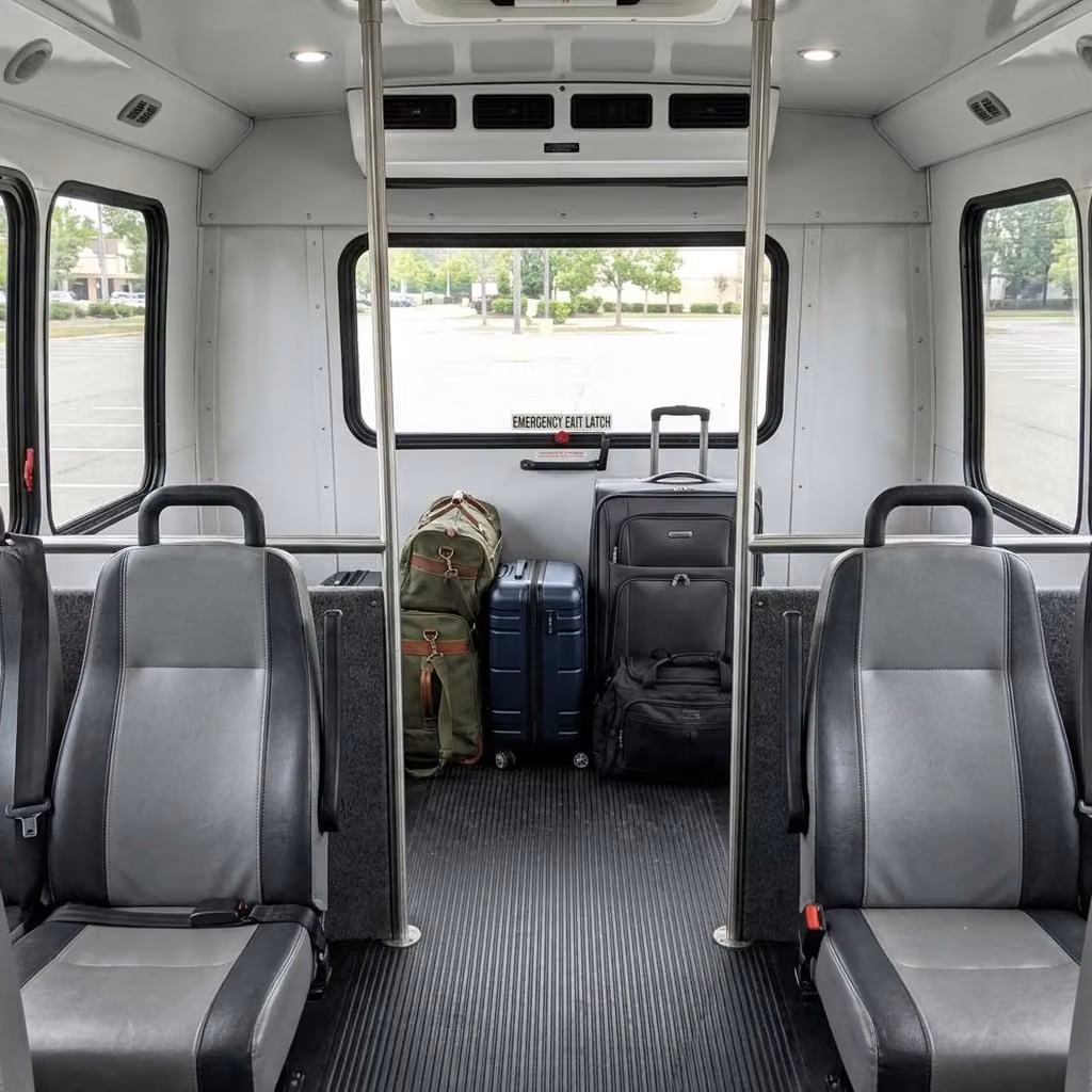 ames 35 passenger minibus luggage area