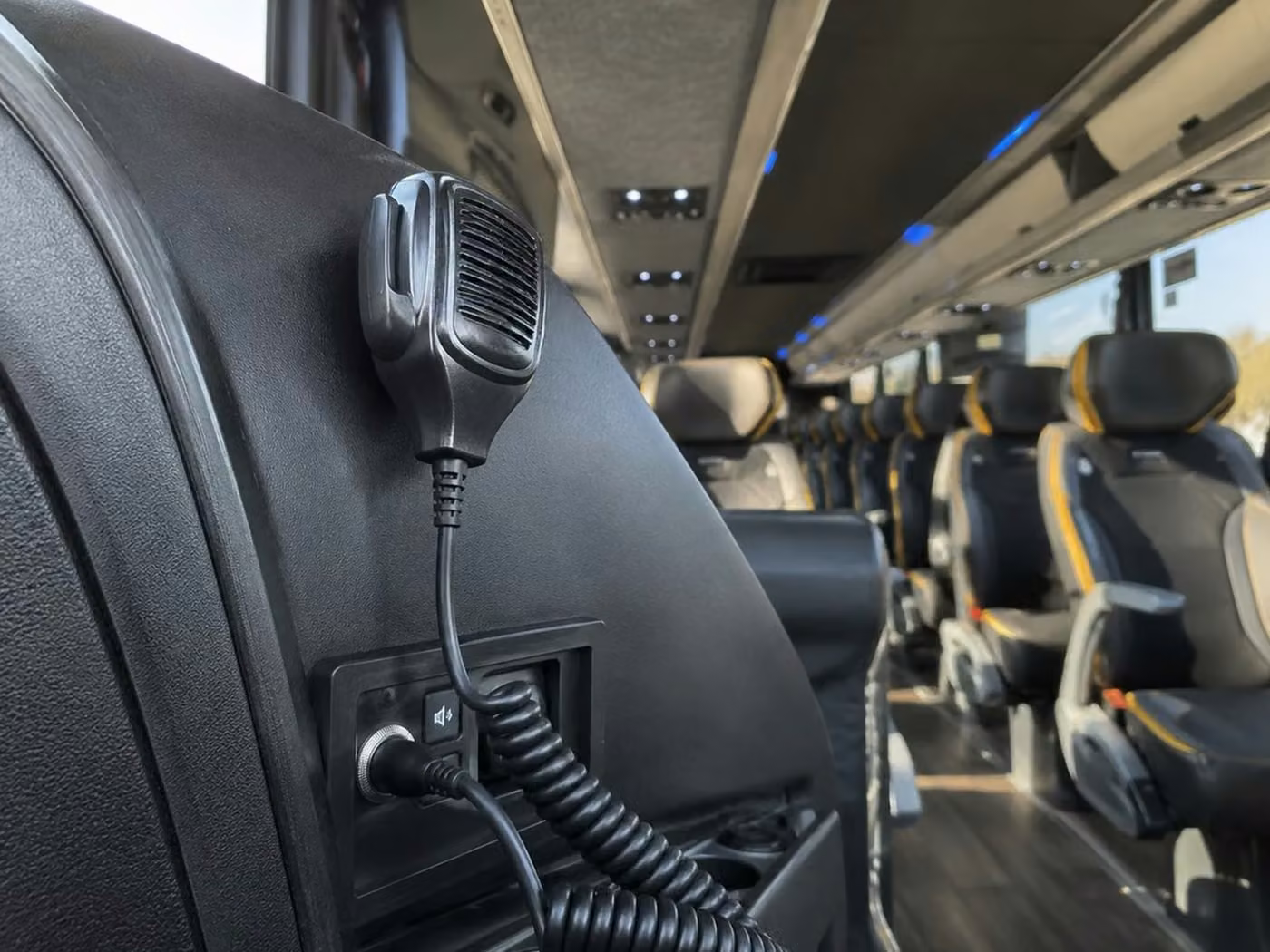 ames 56 passenger charter bus pa system