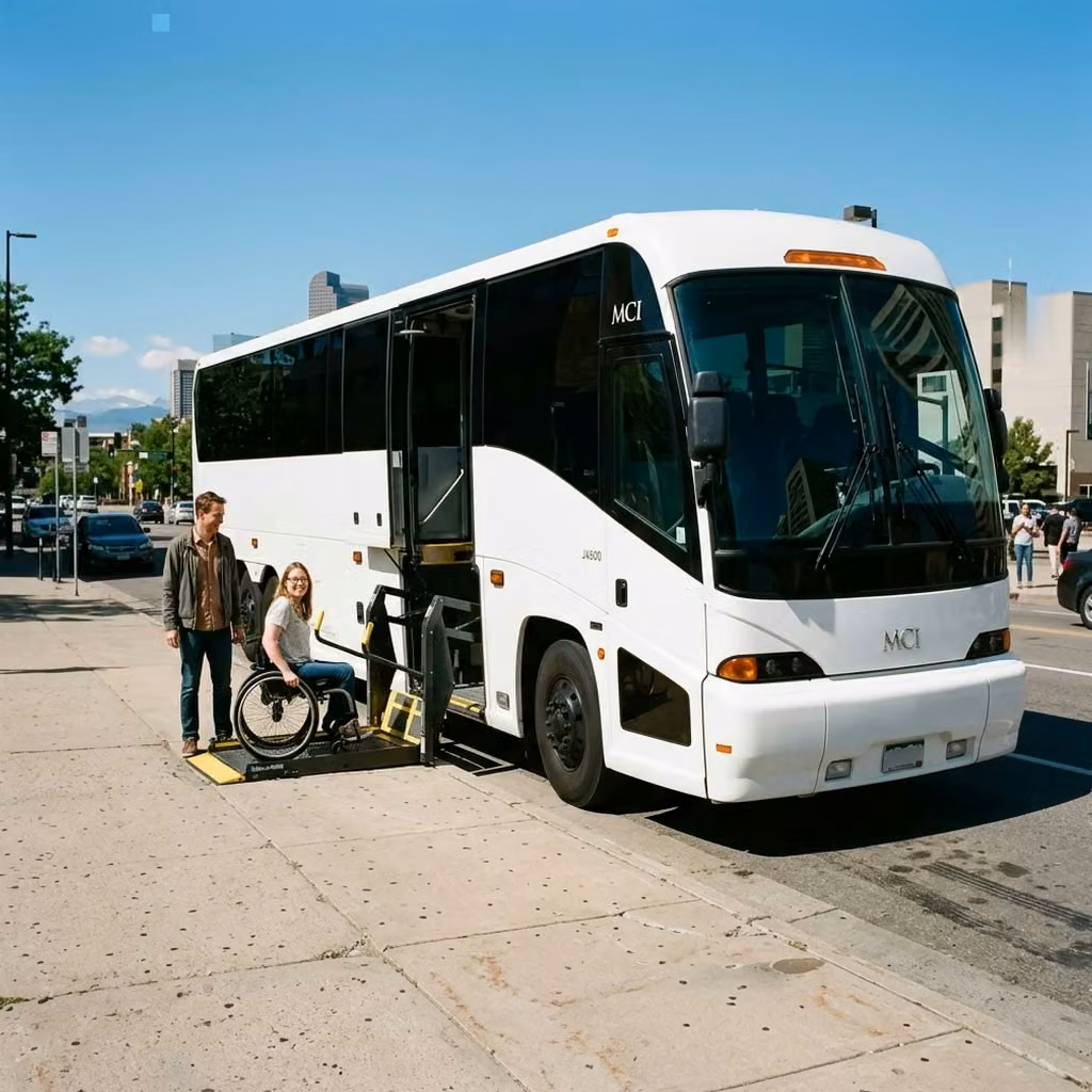 ames 56 passenger charter bus wheelchair lift