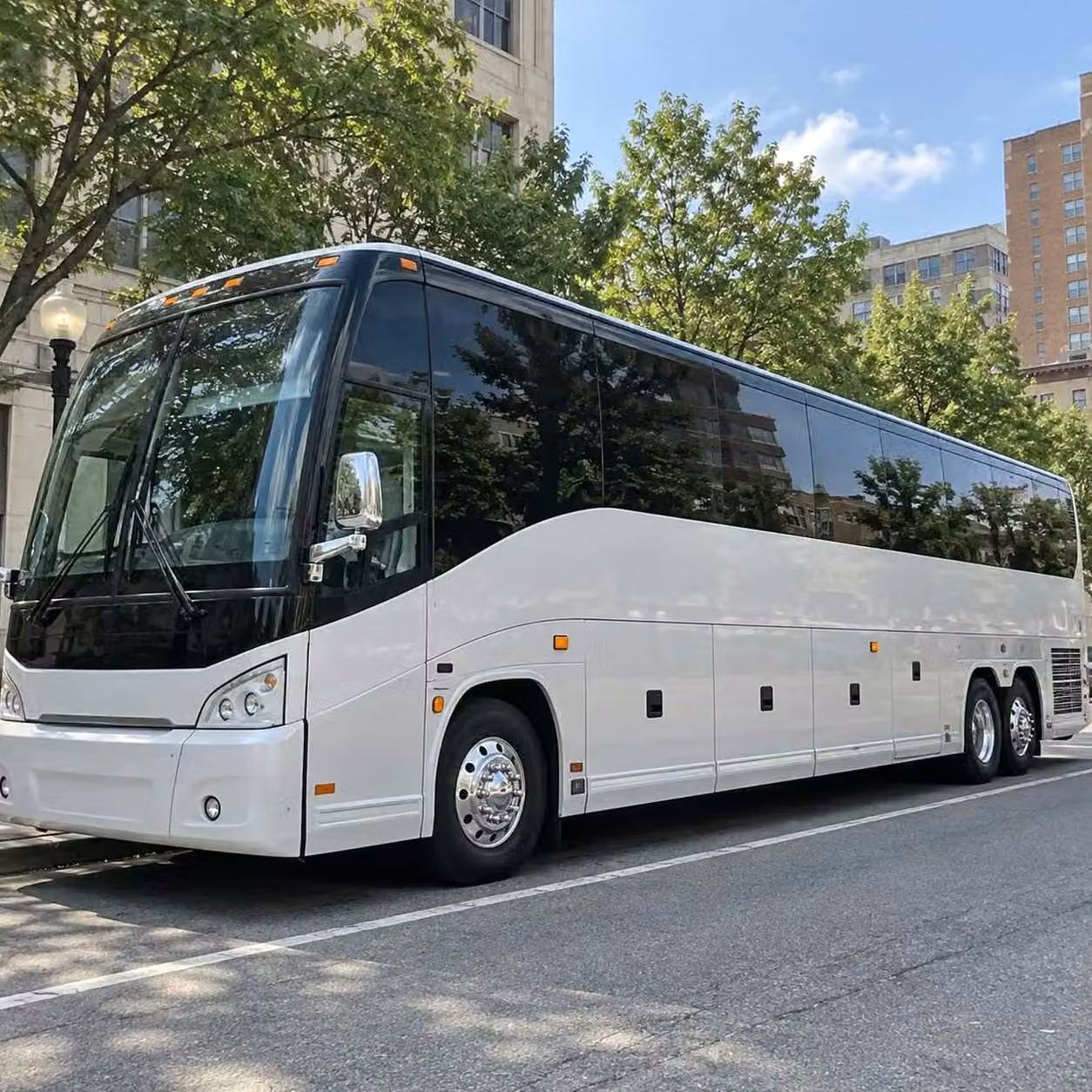 ames modern charter buses for destination weddings