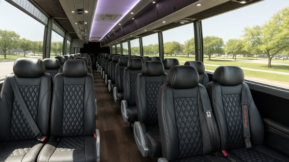 Interior of Charter Bus Company Ames's 15 Passenger Minibus in Ames