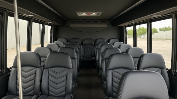 Interior of Charter Bus Company Ames's 20 Passenger Mini bus in Ames