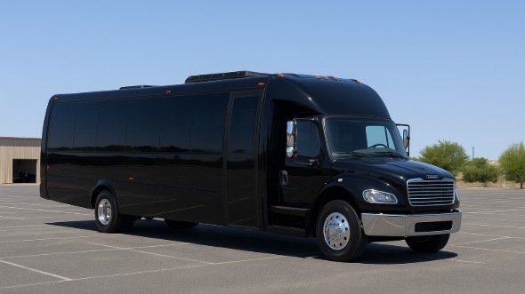 Exterior of Charter Bus Company Ames's 25 Passenger Mini bus in Ames