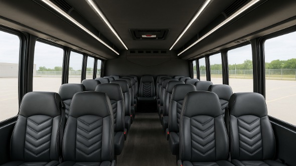 Interior of Charter Bus Company Ames's 25 Passenger Mini bus in Ames