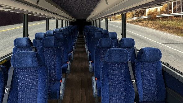 Interior of Charter Bus Company Ames's 28 Passenger Mini bus in Ames