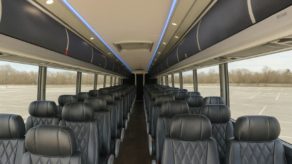 Interior of Charter Bus Company Ames's 50 Passenger Charter Bus in Ames