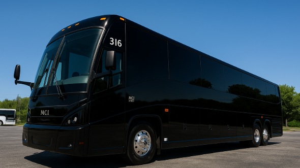 Exterior of Charter Bus Company Ames's 54 Passenger Charter Bus in Ames