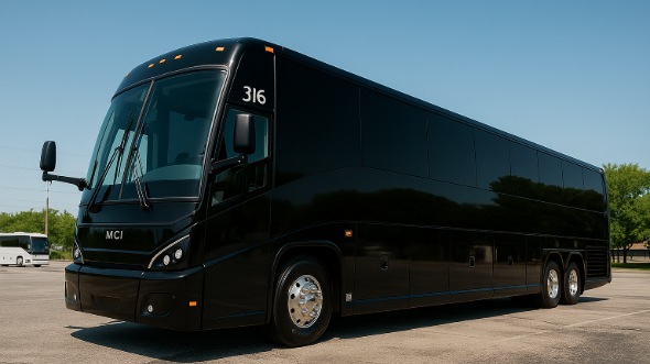 Exterior of Charter Bus Company Ames's 55 Passenger Charter Bus in Ames