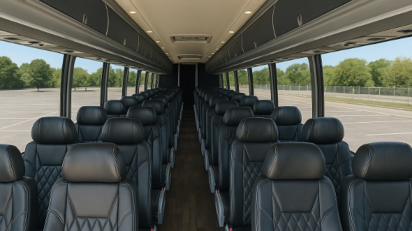 Interior of Charter Bus Company Ames's 55 Passenger Charter Bus in Ames