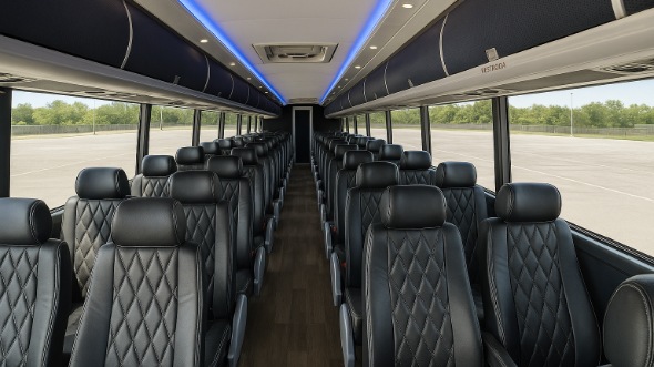 ames 50 passenger charter bus inside