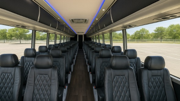 ames 54 passenger charter bus inside