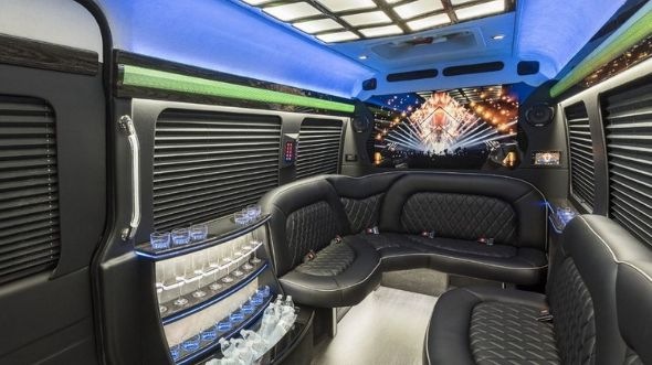 ames sprinter limo rental interior