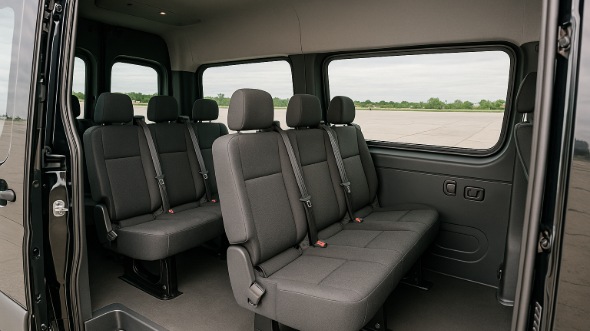 ames sprinter van with driver inside